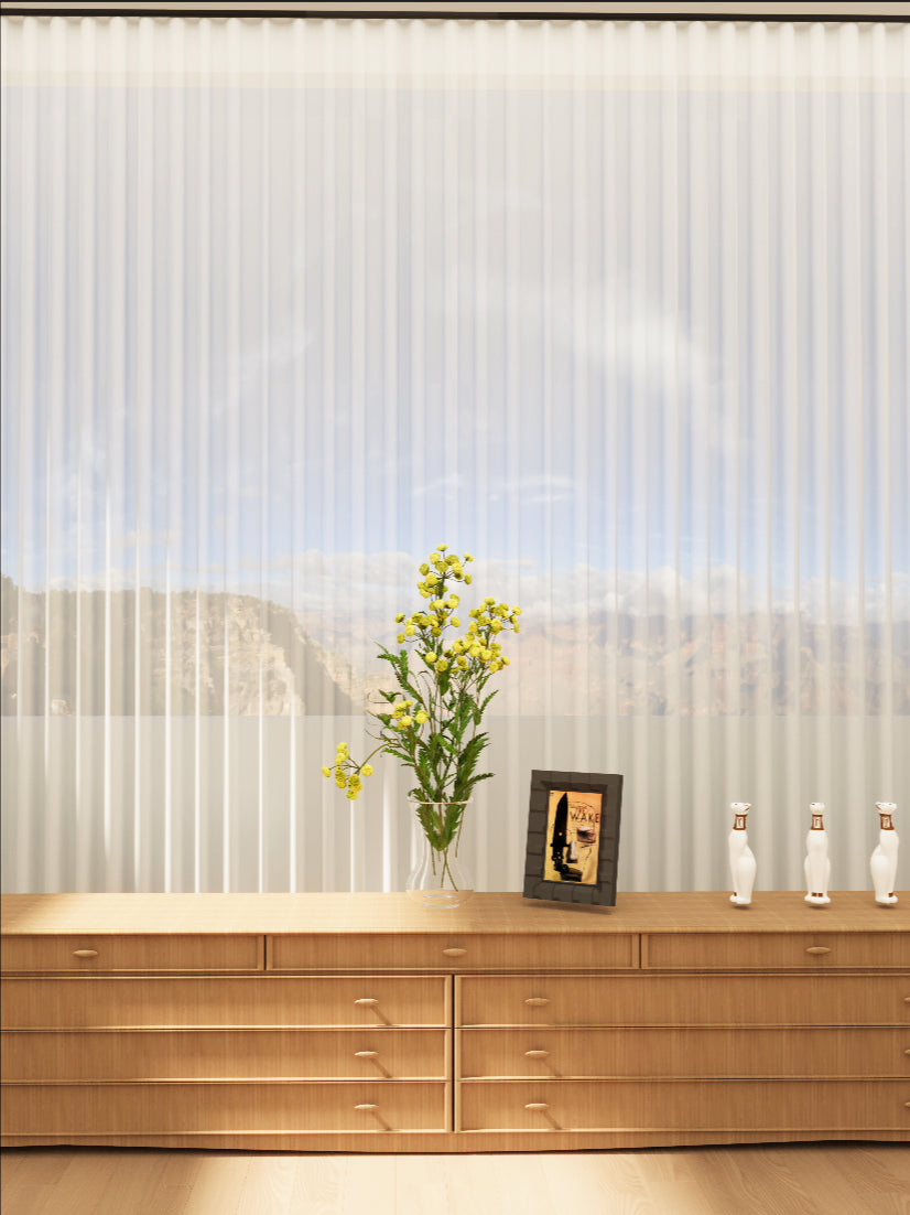 Snow White Pinstripe Weave Sheer