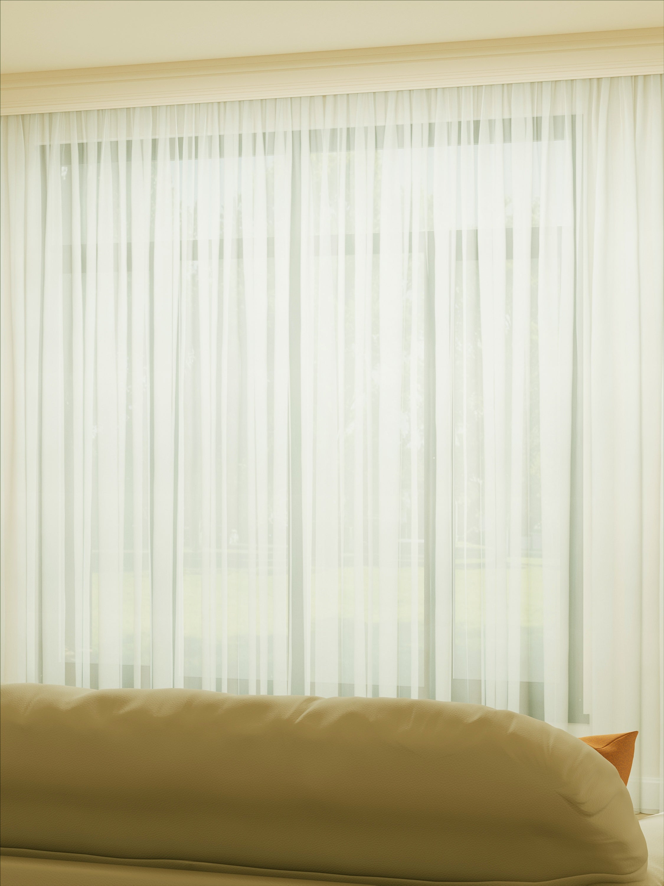 Opal White Pinstripe Weave Sheer