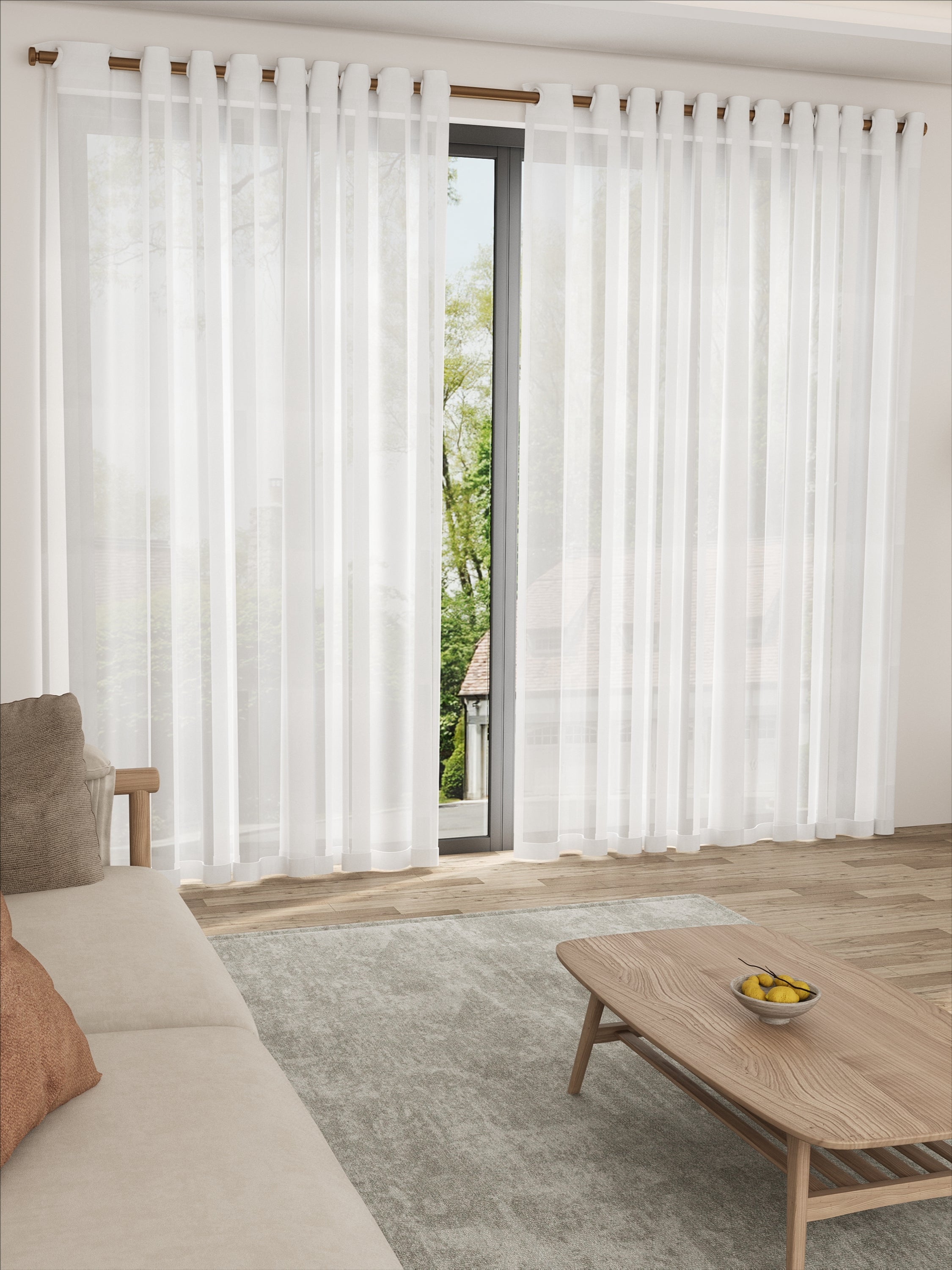 Ivory White Grass Sheer