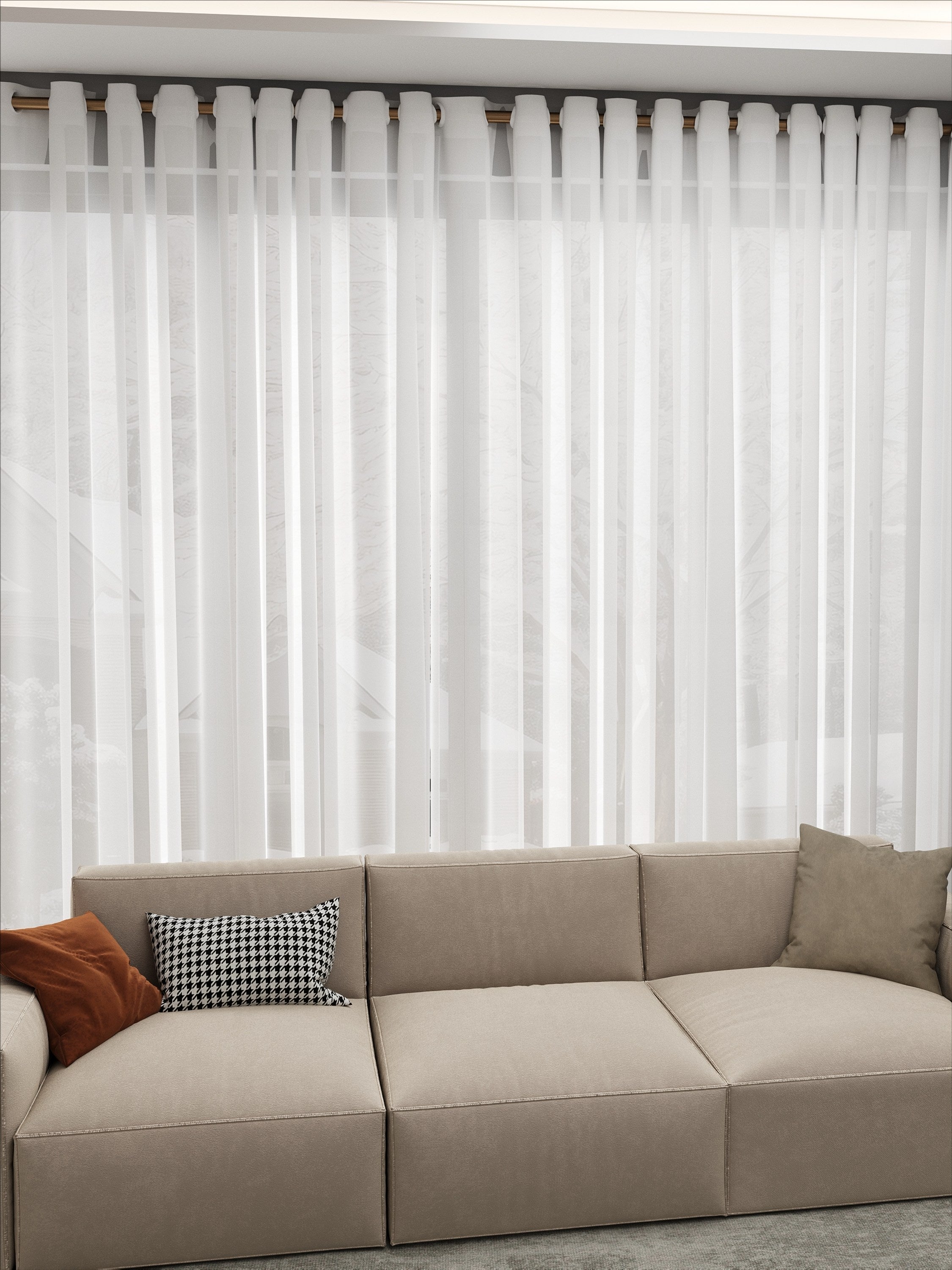 White Shimmering Woven Sheer