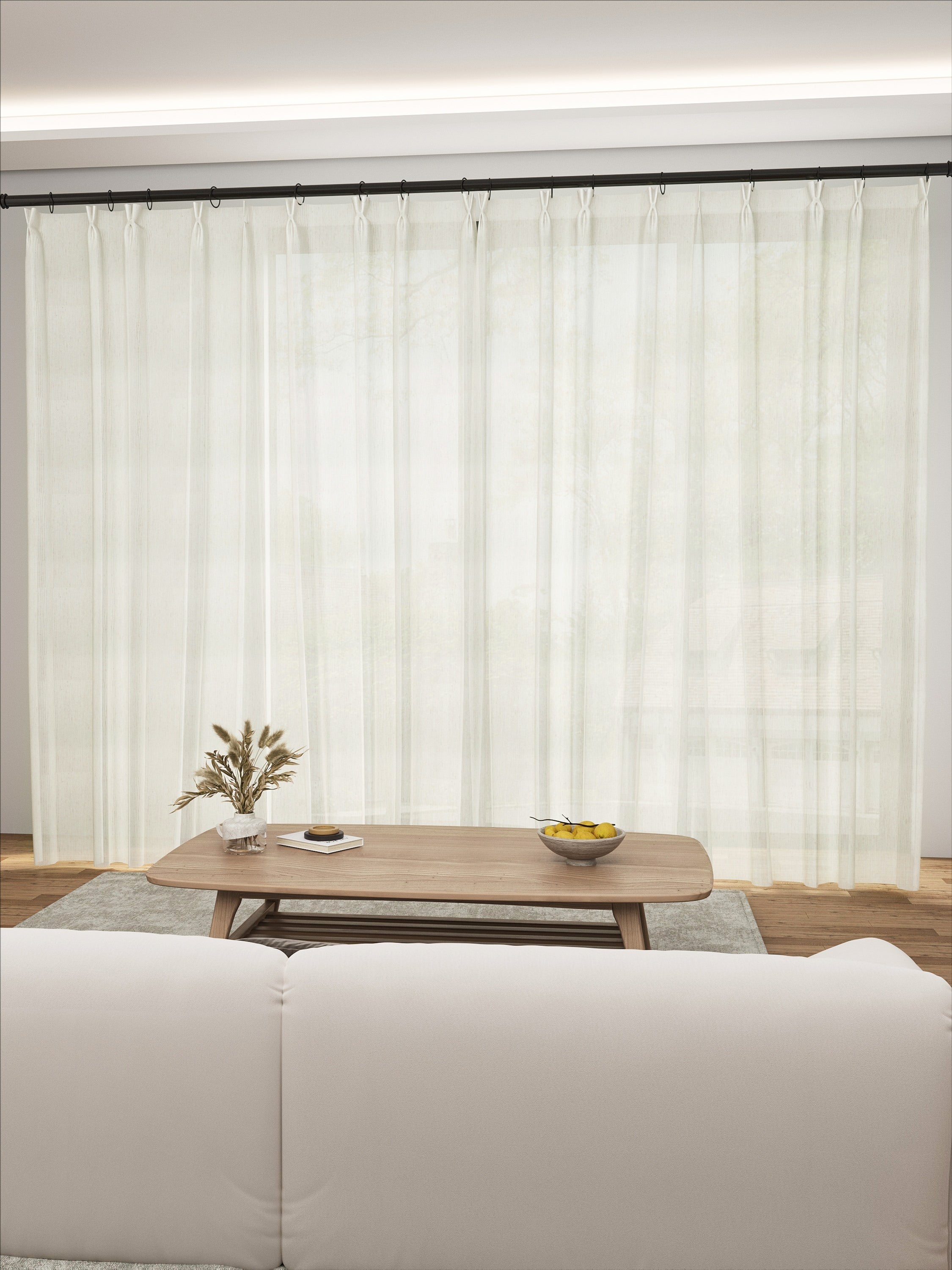 Sand Linear Stripe Sheer