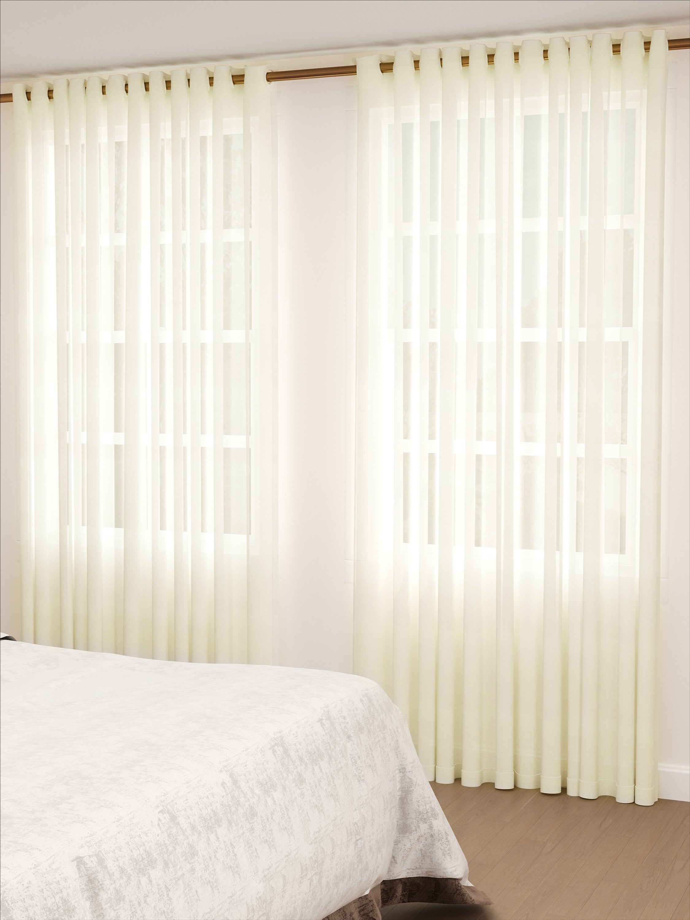 Cream Wave Vertical Sheer