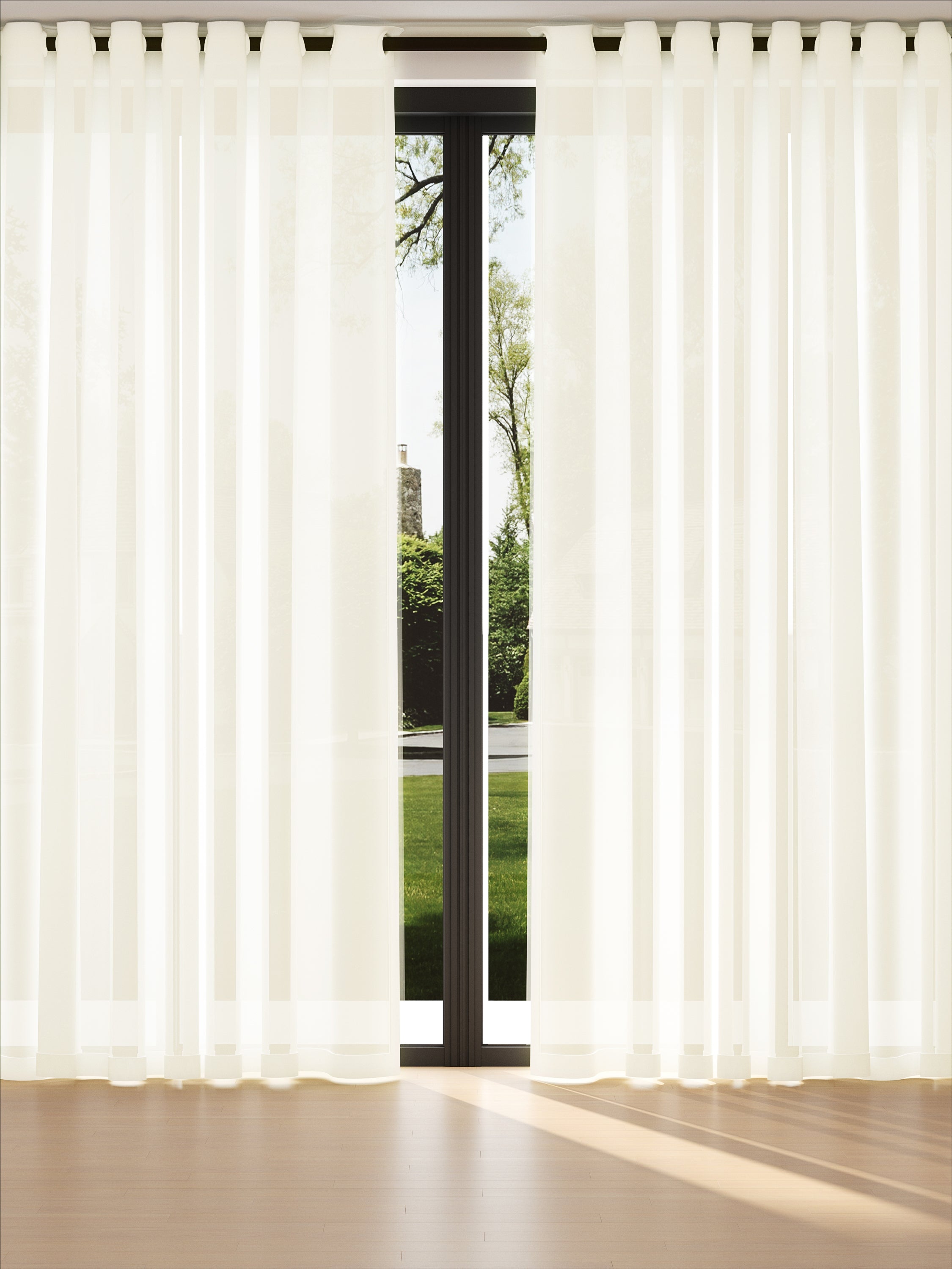 Beige Linear Rib Sheer
