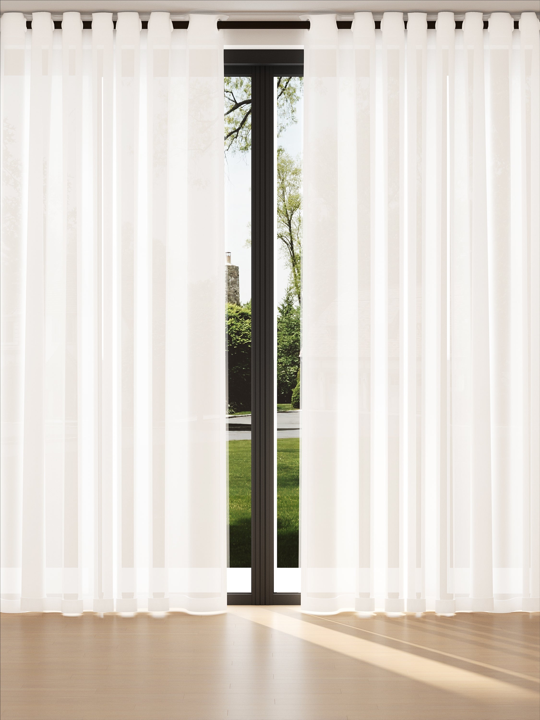 White Matte Vertical Sheer