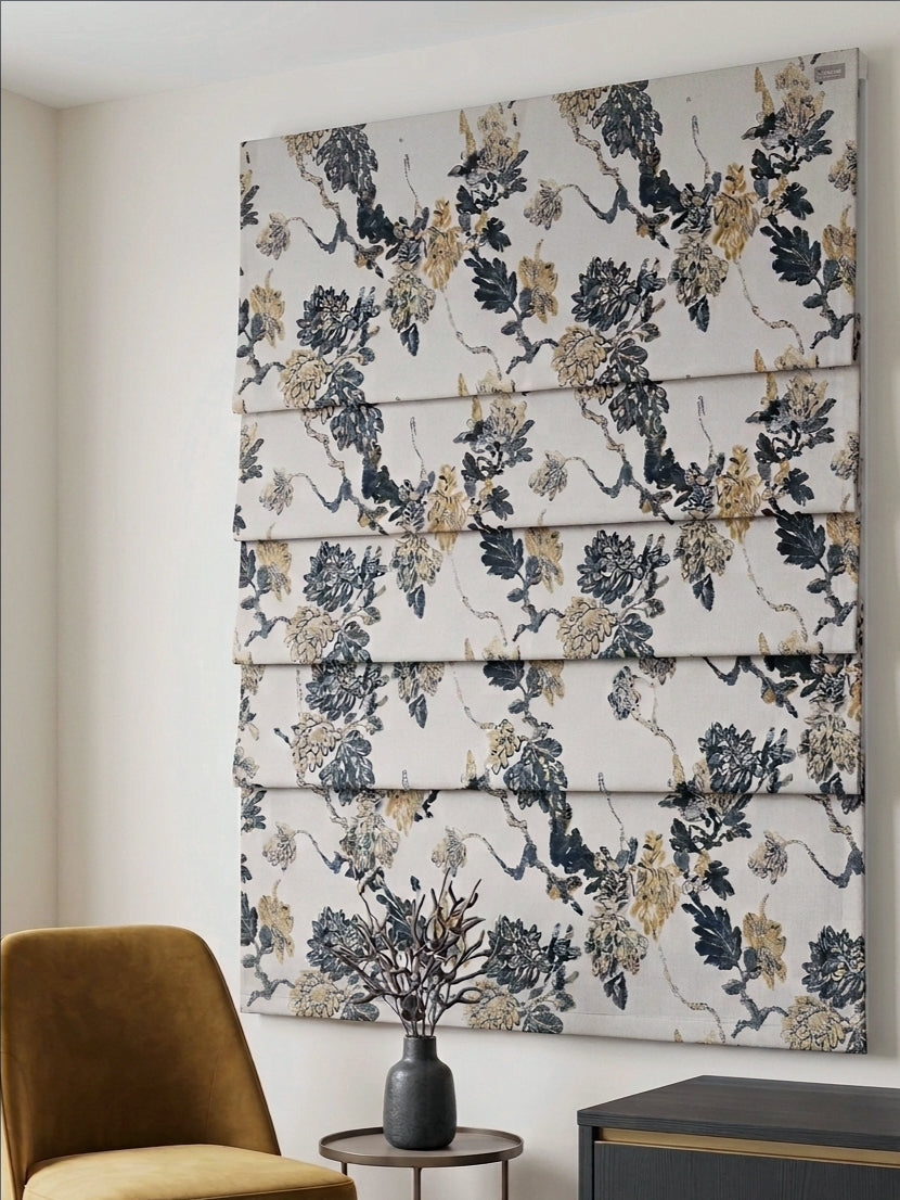 Tree Yellow Jacquard Roman Shade