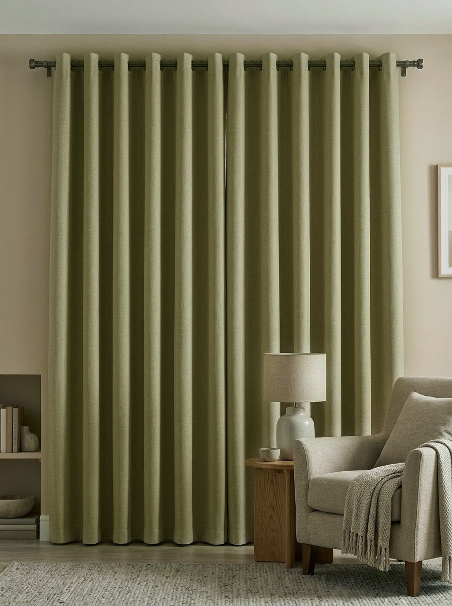 Light Camel Cotton Blackout Curtains