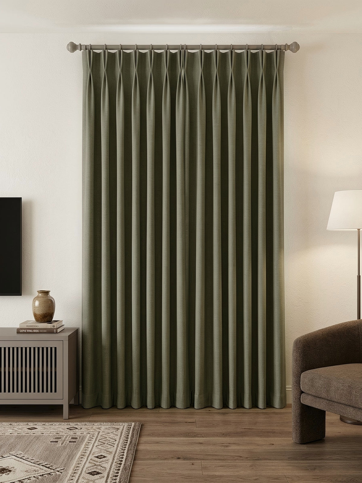 Dark Taupe Cotton Blackout Curtains