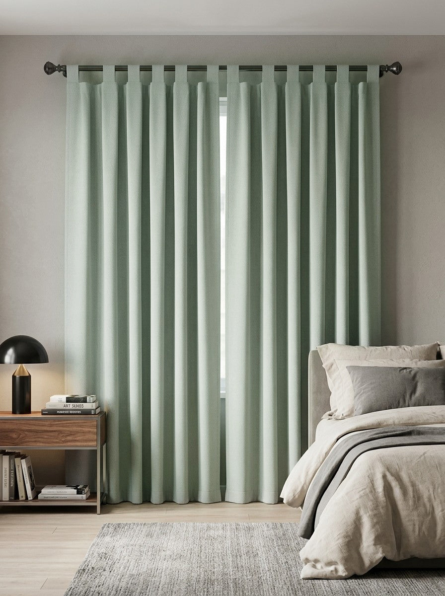 Flame Retardant Light Gray Cotton Blackout Curtains