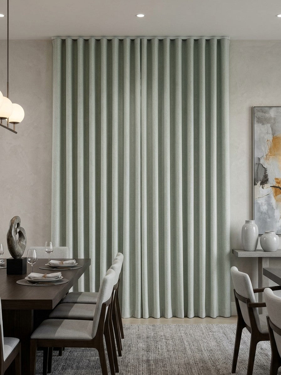 Flame Retardant Silver Gray Cotton Blackout Curtains