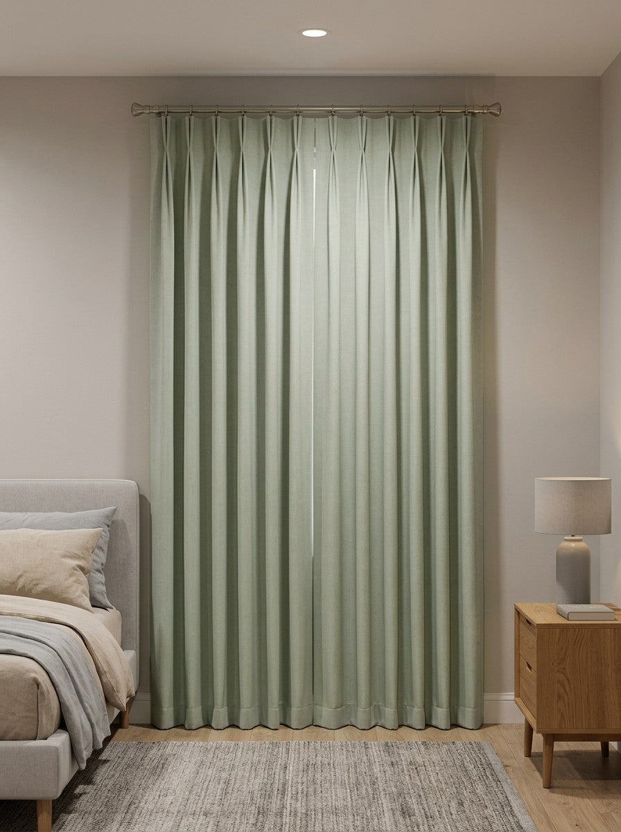 Flame Retardant Ash Gray Cotton Blackout Curtains