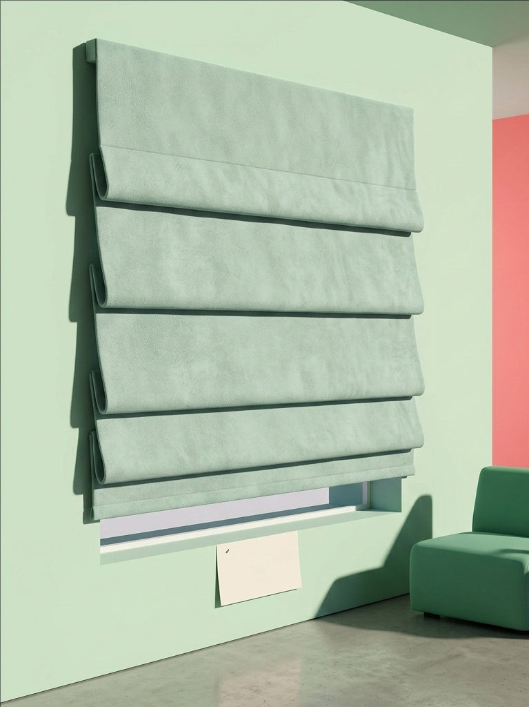 Velvet Grey Roman Shade