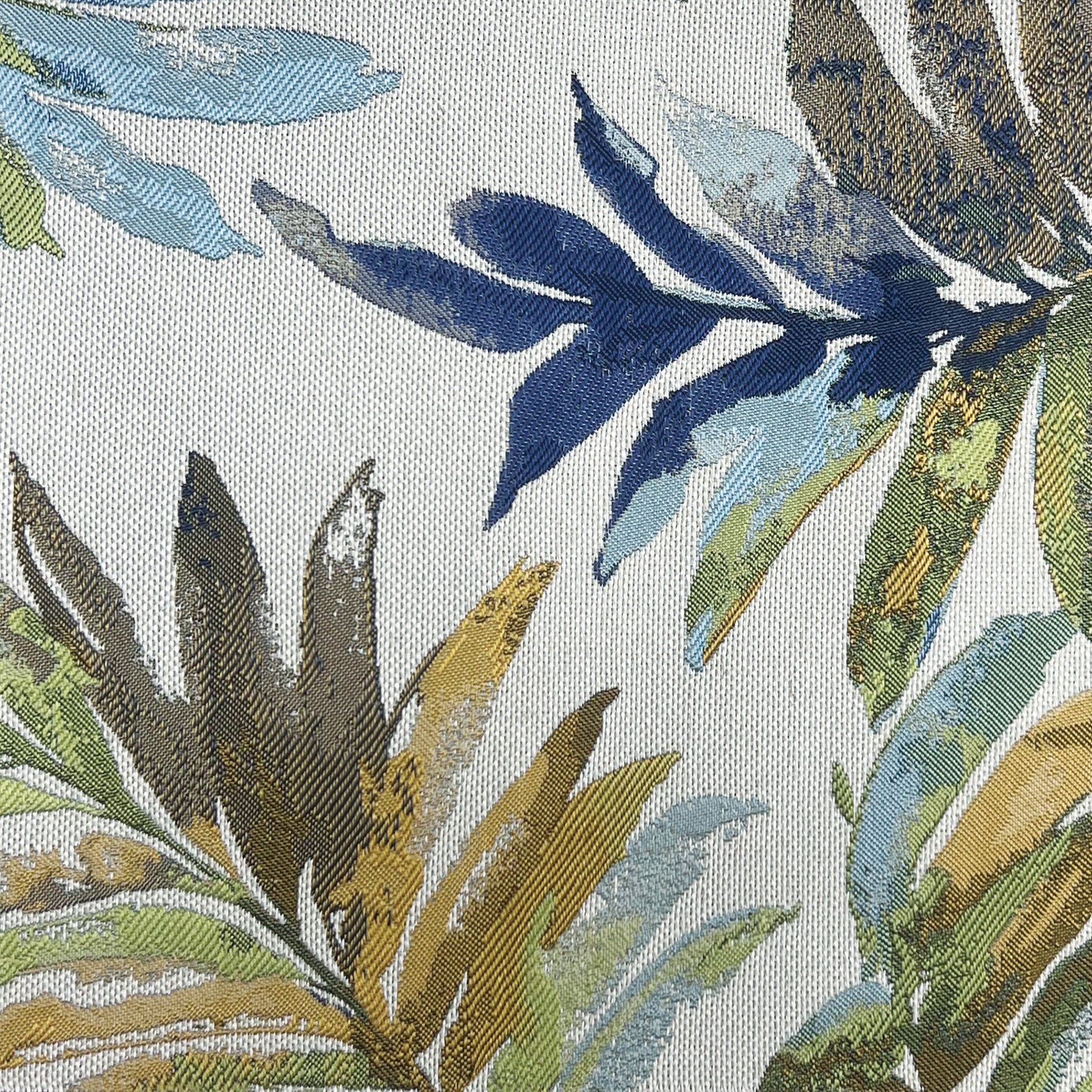 Leaves Blue Jacquard Drape