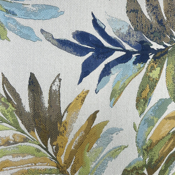 Leaves Blue Jacquard Valance